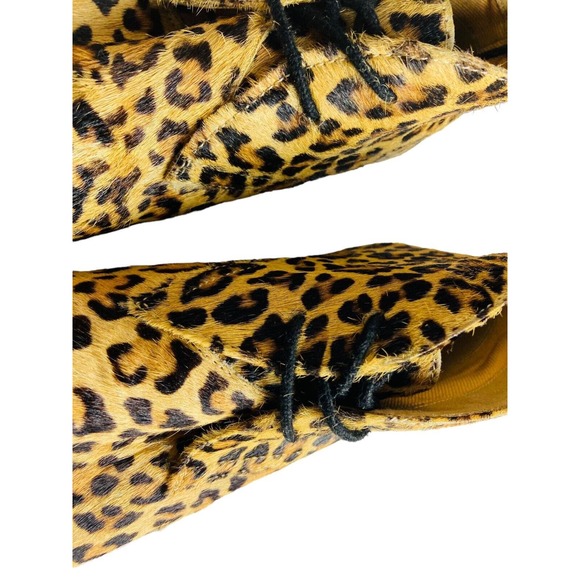 Hush Puppies Womens Moyen Leather Calf Hair Leopard Bootie Boots Size 8.5 - Picture 3 of 10